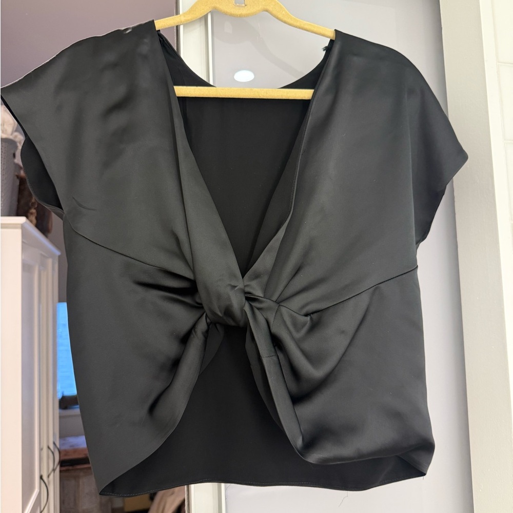 Zara Black Knot Front Blouse